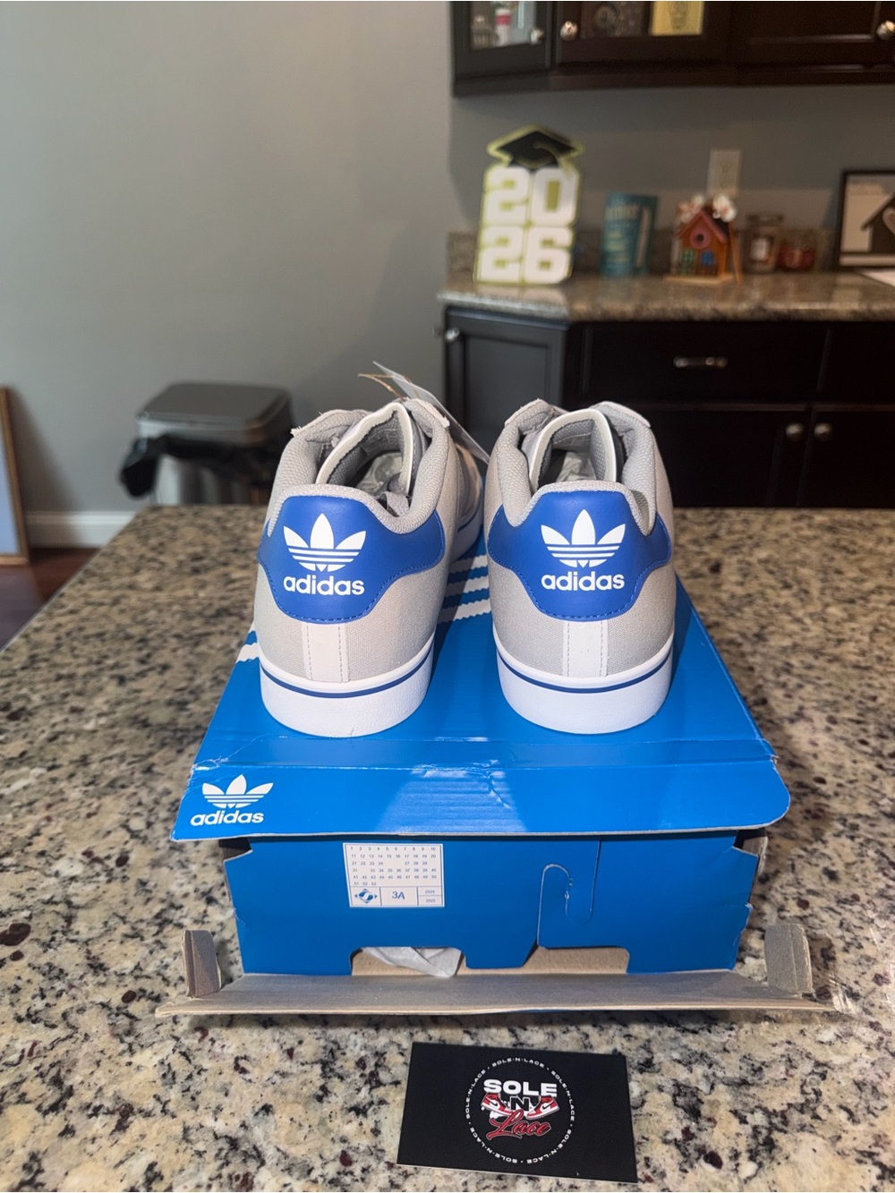 Size 10.5  Adidas Campus Vulc Grey Bluebird SKU ID 1372 Brand New Damaged Box - Picture 5 of 10